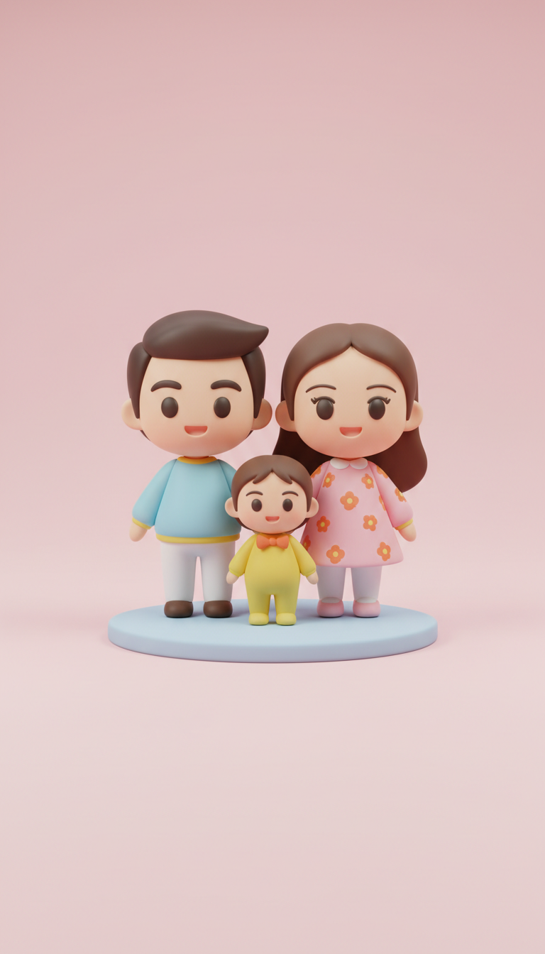 Custom Chibi Family Group Figurine