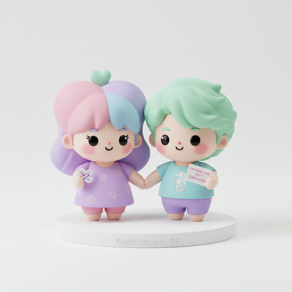 Custom kawaii chibi couple figurine set personalised gift Singapore