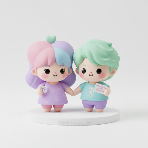 Custom kawaii chibi couple figurine set personalised gift Singapore